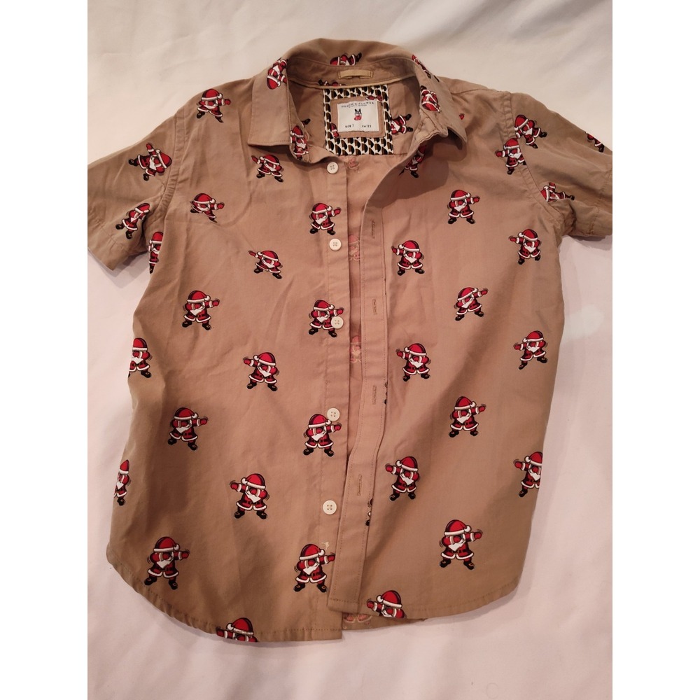 Denim & Flower Dabbing Santa Shirt Sz7